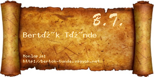 Bertók Tünde névjegykártya