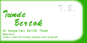 tunde bertok business card